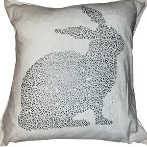 MAGASCHONI RHINESTONE GLAM BLING CRYSTAL BUNNY EASTER PILLLOW